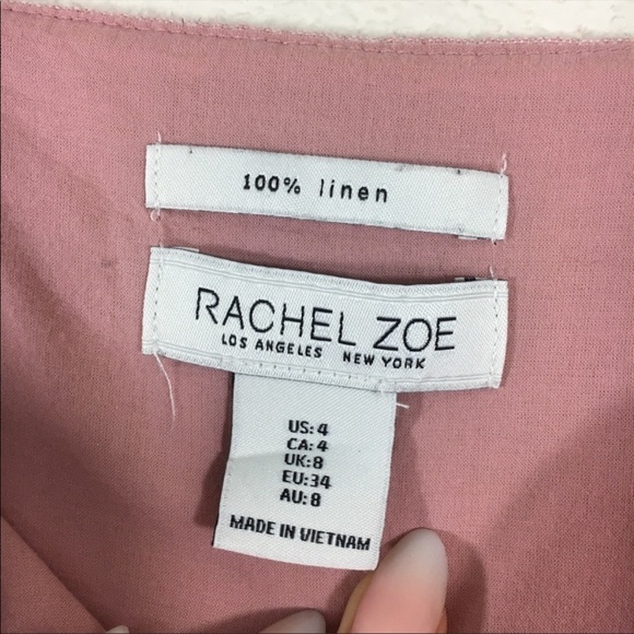 Rachel Zoe pink linen button midi dress - Picture 2 of 4